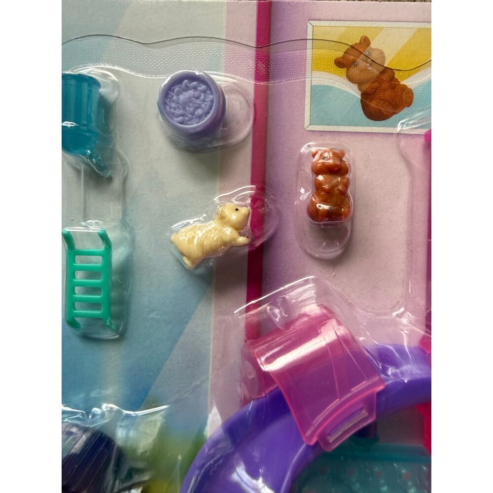 New Barbie World Hamster Pet Playground Playset Wheel Slide Food - Picture 2 of 8